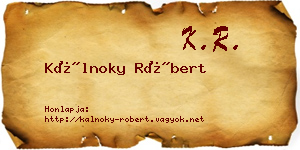 Kálnoky Róbert névjegykártya