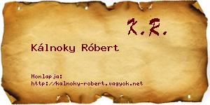 Kálnoky Róbert névjegykártya